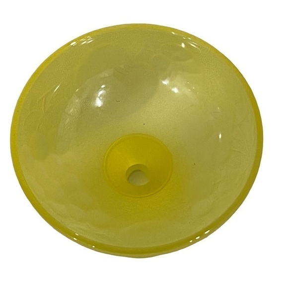 Vintage Compote Candy Trinket Dishes 2 Matching Canary Yellow Frosted Glass - Picture 2 of 14